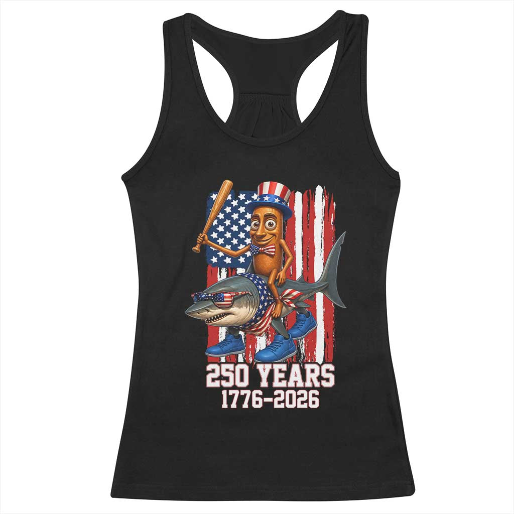 250th America Anniversary Racerback Tank Top Funny Tung Tung Tung Sahur Tralalero Tralala 4th of July TS14 Black Print Your Wear