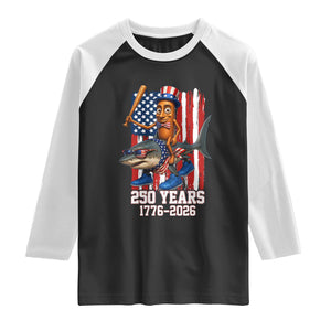 250th America Anniversary Raglan Shirt Funny Tung Tung Tung Sahur Tralalero Tralala 4th of July
