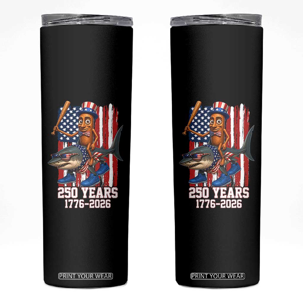 250th America Anniversary Skinny Tumbler Funny Tung Tung Tung Sahur Tralalero Tralala 4th of July TS14 Black Print Your Wear