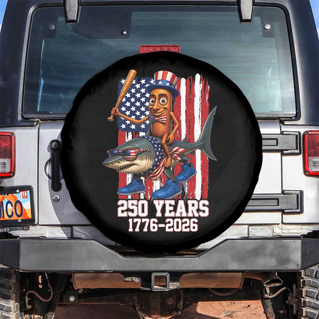 250th America Anniversary Spare Tire Cover Funny Tung Tung Tung Sahur Tralalero Tralala 4th of July TS14 No hole Black Print Your Wear