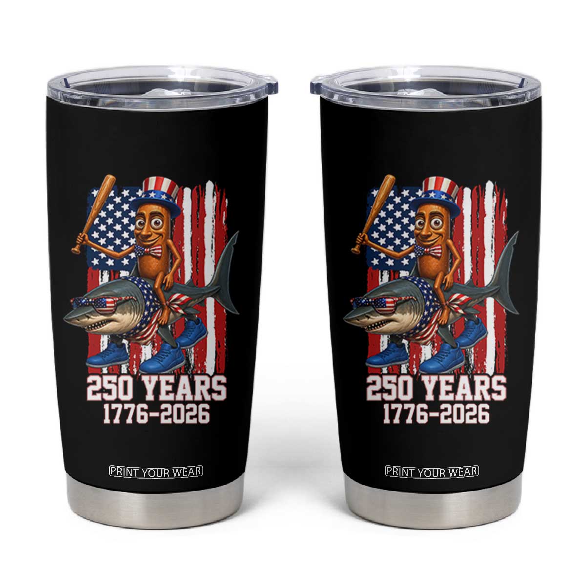 250th America Anniversary Tumbler Cup Funny Tung Tung Tung Sahur Tralalero Tralala 4th of July