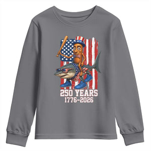 250th America Anniversary Youth Sweatshirt Funny Tung Tung Tung Sahur Tralalero Tralala 4th of July