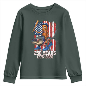 250th America Anniversary Youth Sweatshirt Funny Tung Tung Tung Sahur Tralalero Tralala 4th of July