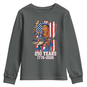 250th America Anniversary Youth Sweatshirt Funny Tung Tung Tung Sahur Tralalero Tralala 4th of July