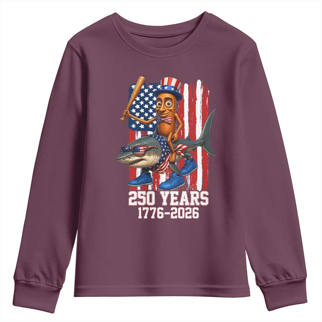 250th America Anniversary Youth Sweatshirt Funny Tung Tung Tung Sahur Tralalero Tralala 4th of July