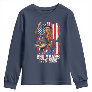 250th America Anniversary Youth Sweatshirt Funny Tung Tung Tung Sahur Tralalero Tralala 4th of July