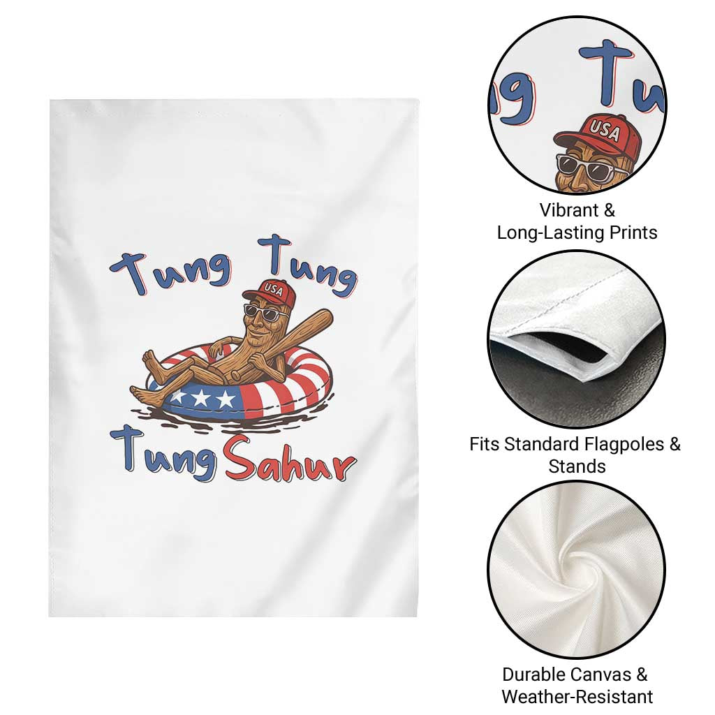 Tung Tung Tung Sahur Italian Brainrot 4th of July Garden Flag