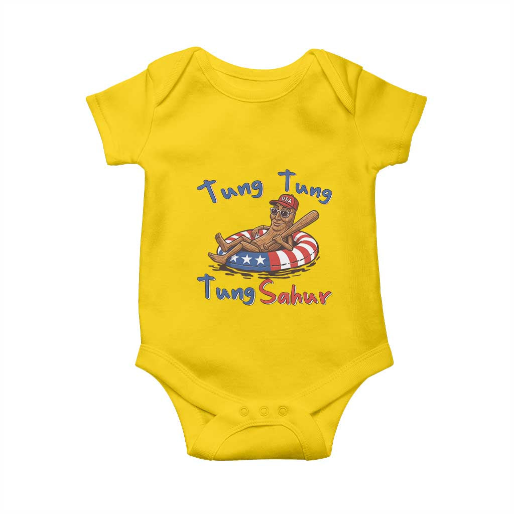 Tung Tung Tung Sahur Italian Brainrot 4th of July Baby Onesie
