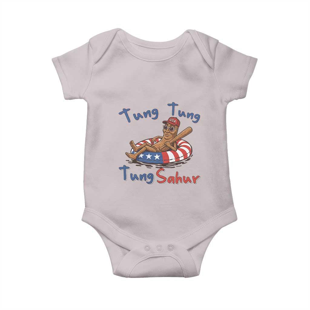 Tung Tung Tung Sahur Italian Brainrot 4th of July Baby Onesie