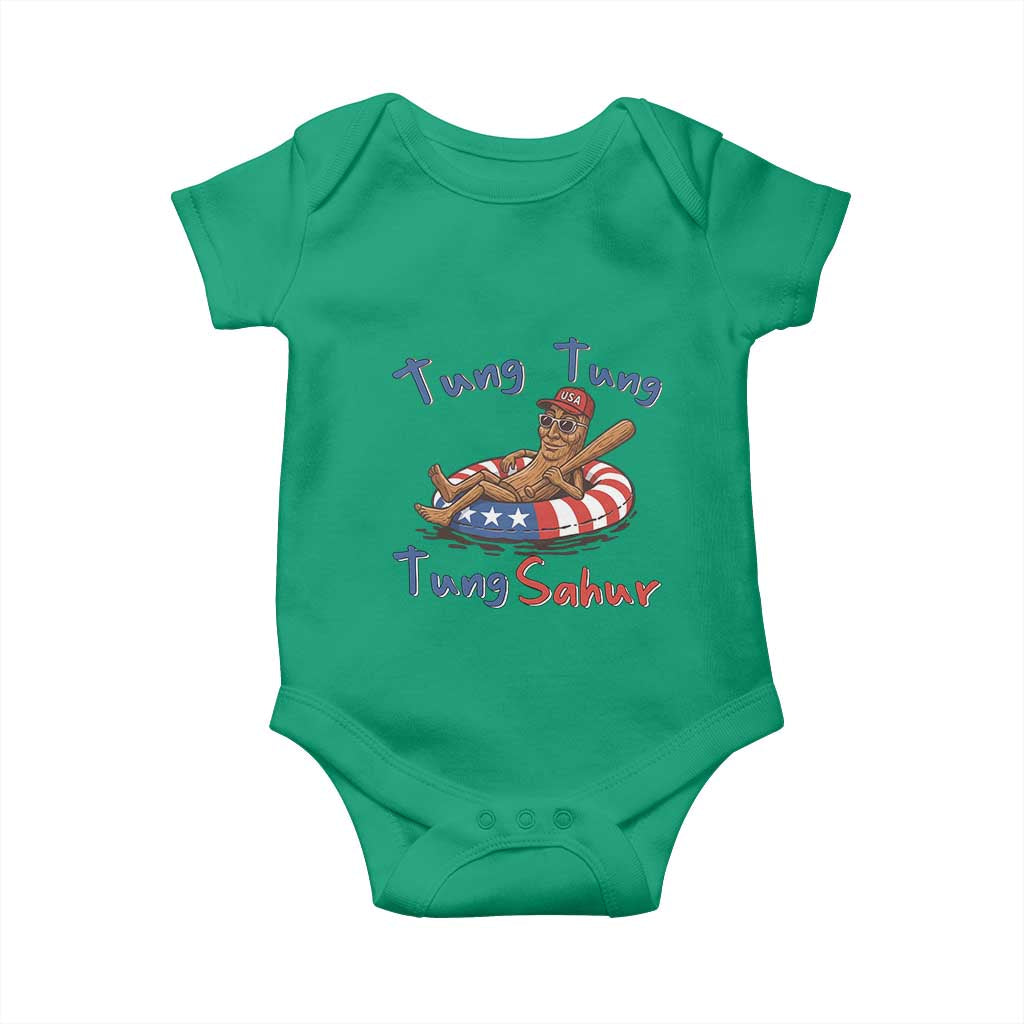 Tung Tung Tung Sahur Italian Brainrot 4th of July Baby Onesie