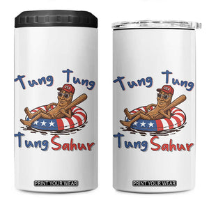 Tung Tung Tung Sahur Italian Brainrot 4th of July 4 in 1 Can Cooler Tumbler