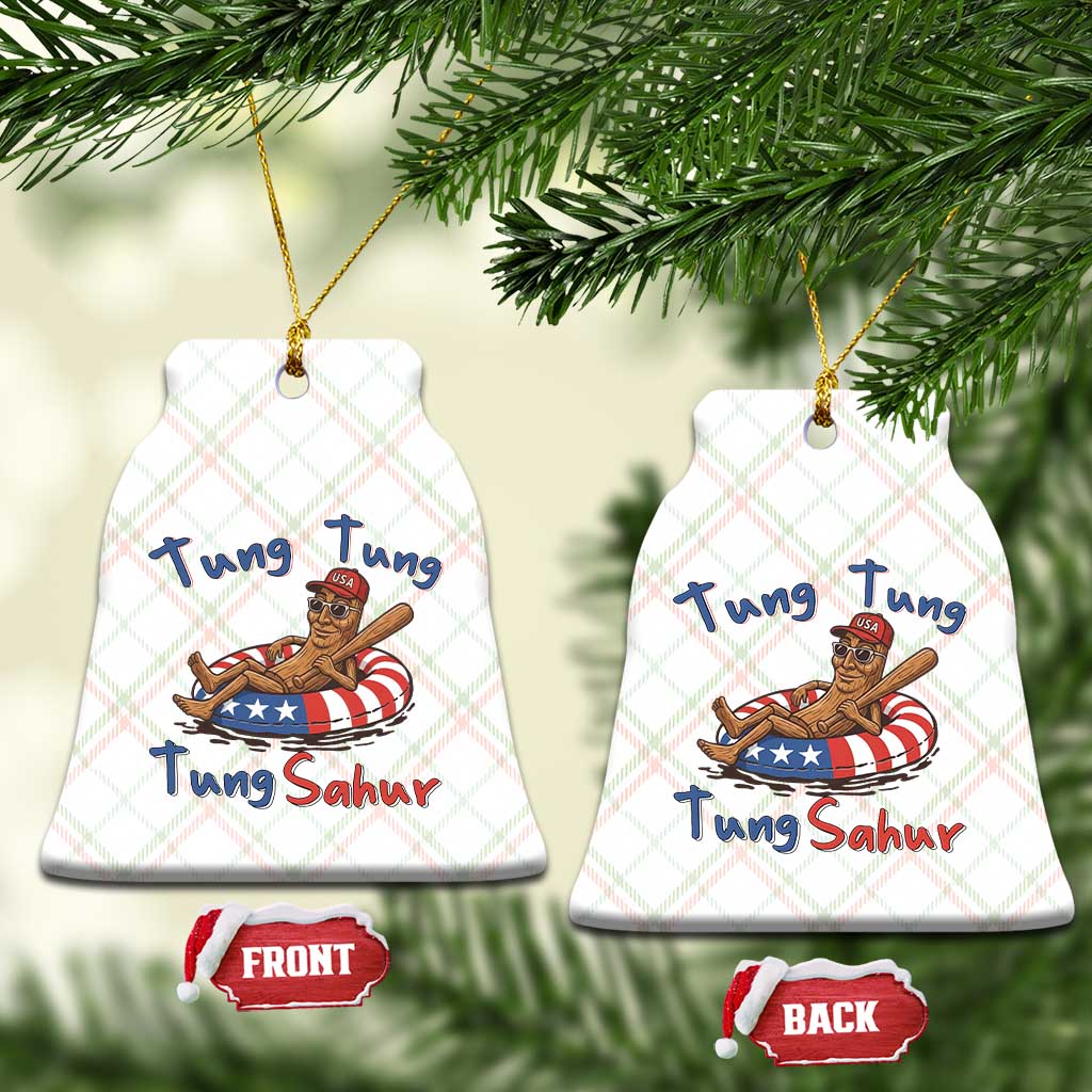 Tung Tung Tung Sahur Italian Brainrot 4th of July Ceramic Ornament