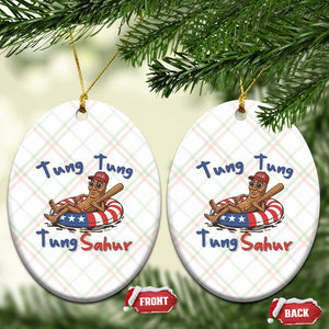 Tung Tung Tung Sahur Italian Brainrot 4th of July Ceramic Ornament