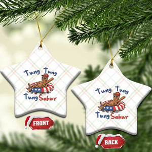 Tung Tung Tung Sahur Italian Brainrot 4th of July Ceramic Ornament