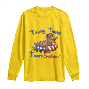 Tung Tung Tung Sahur Italian Brainrot 4th of July Long Sleeve Shirt