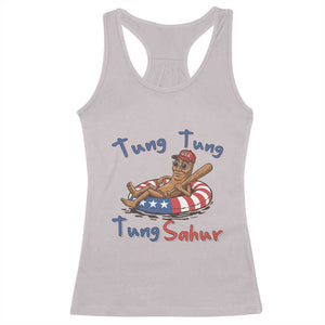 Tung Tung Tung Sahur Italian Brainrot 4th of July Racerback Tank Top
