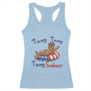 Tung Tung Tung Sahur Italian Brainrot 4th of July Racerback Tank Top