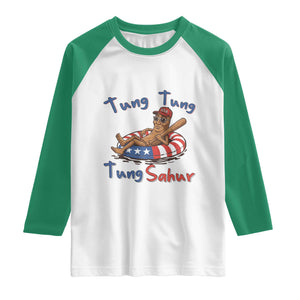 Tung Tung Tung Sahur Italian Brainrot 4th of July Raglan Shirt