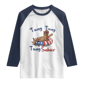 Tung Tung Tung Sahur Italian Brainrot 4th of July Raglan Shirt