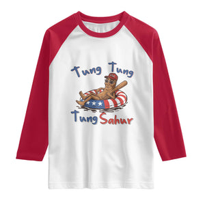 Tung Tung Tung Sahur Italian Brainrot 4th of July Raglan Shirt