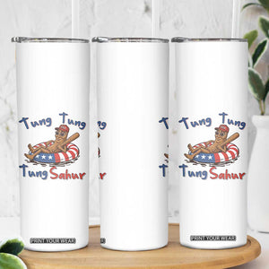 Tung Tung Tung Sahur Italian Brainrot 4th of July Skinny Tumbler