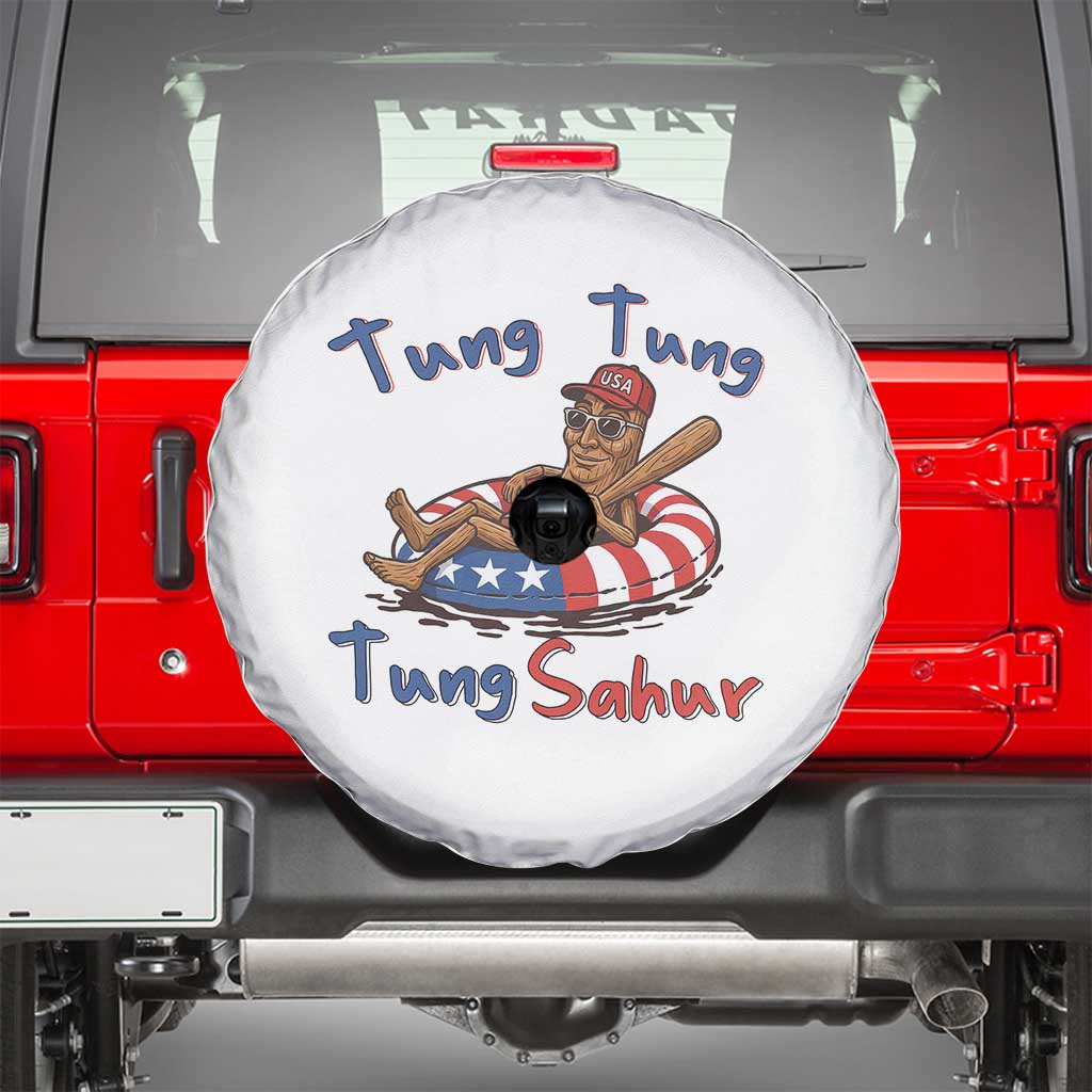 Tung Tung Tung Sahur Italian Brainrot 4th of July Spare Tire Cover