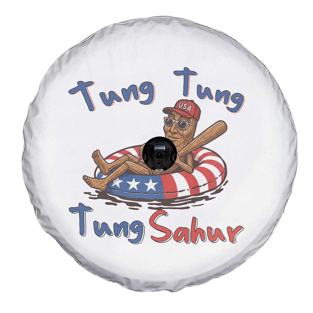Tung Tung Tung Sahur Italian Brainrot 4th of July Spare Tire Cover