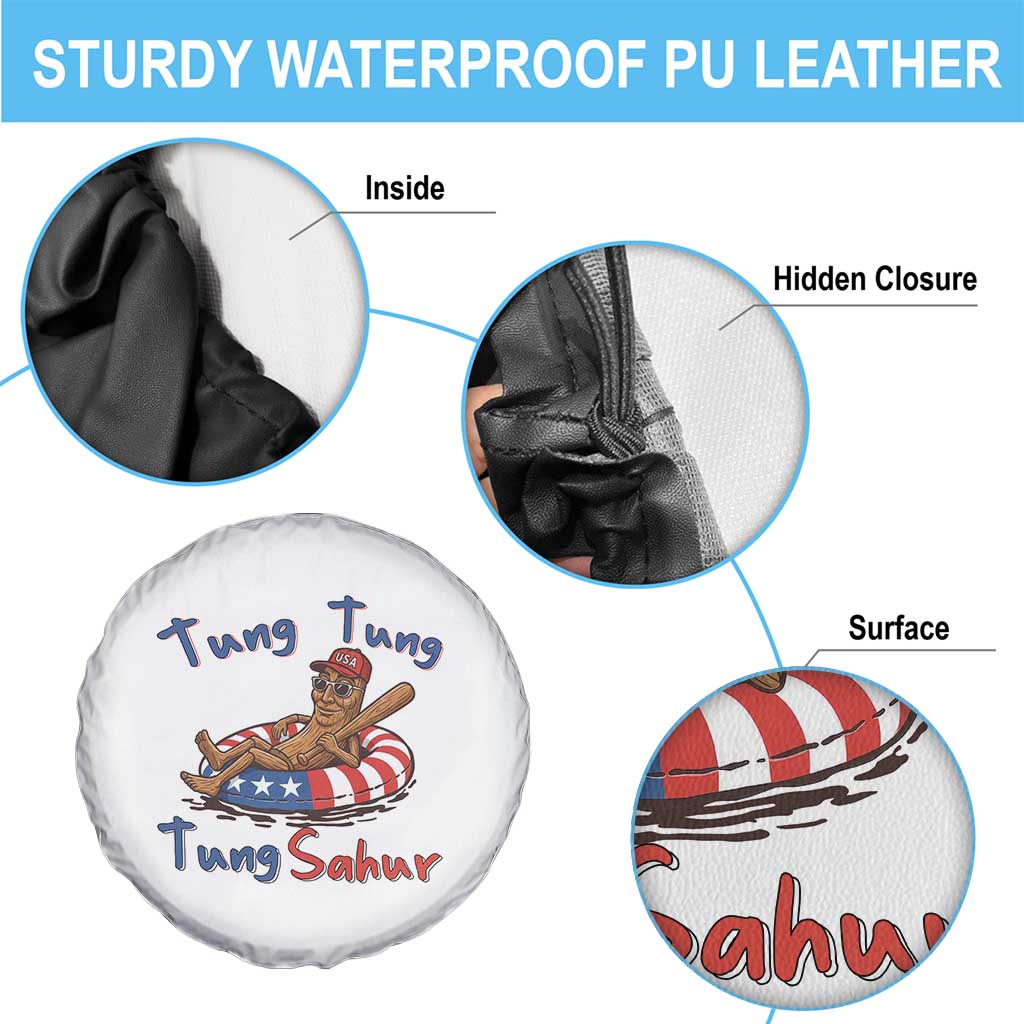Tung Tung Tung Sahur Italian Brainrot 4th of July Spare Tire Cover
