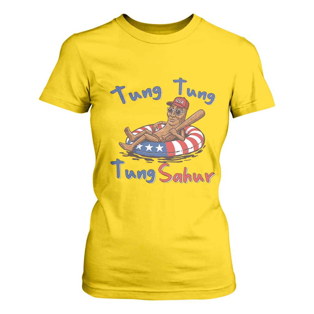 Tung Tung Tung Sahur Italian Brainrot 4th of July T Shirt For Women