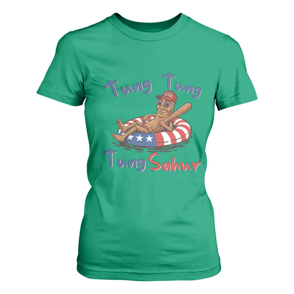 Tung Tung Tung Sahur Italian Brainrot 4th of July T Shirt For Women