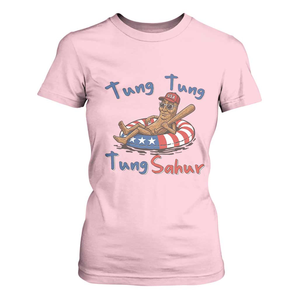Tung Tung Tung Sahur Italian Brainrot 4th of July T Shirt For Women