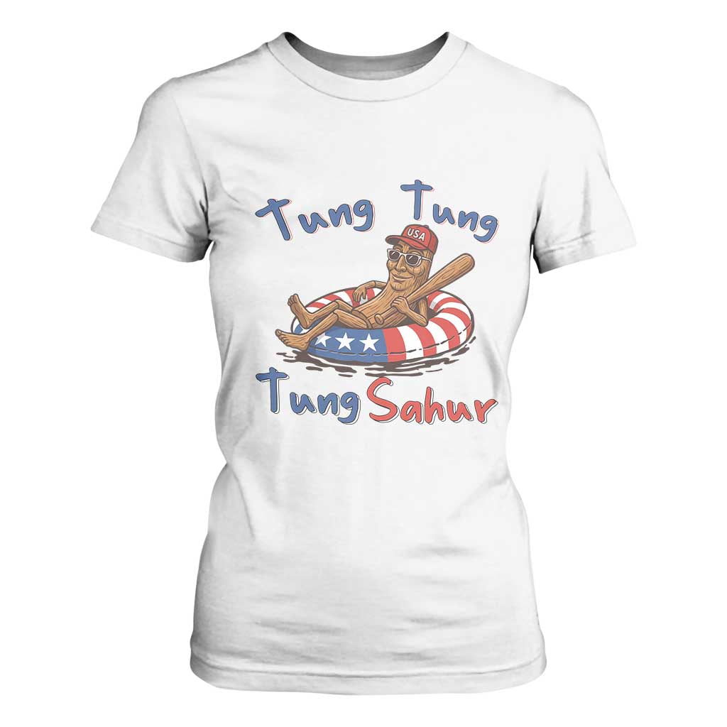 Tung Tung Tung Sahur Italian Brainrot 4th of July T Shirt For Women