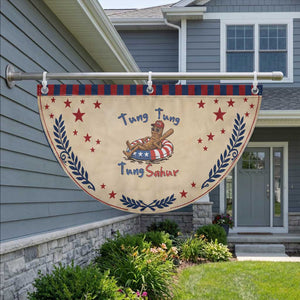 Tung Tung Tung Sahur Italian Brainrot 4th of July Patriotic Fan Flag