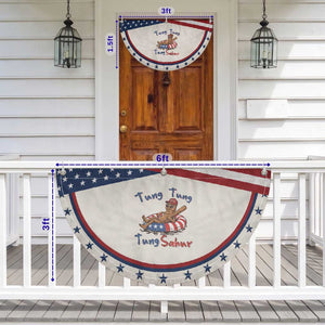 Tung Tung Tung Sahur Italian Brainrot 4th of July Patriotic Fan Flag