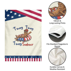 Tung Tung Tung Sahur Italian Brainrot 4th of July Patriotic Garden Flag
