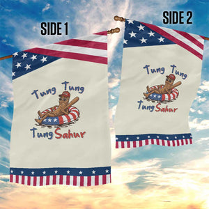 Tung Tung Tung Sahur Italian Brainrot 4th of July Patriotic Garden Flag