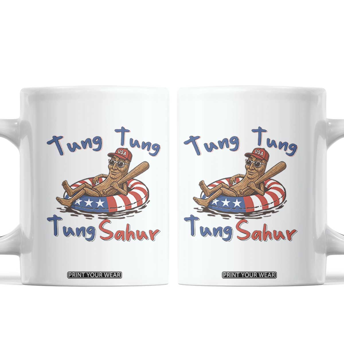 Tung Tung Tung Sahur Italian Brainrot 4th of July Coffee Mug