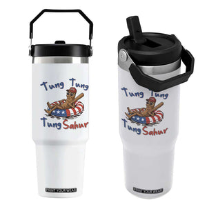 Tung Tung Tung Sahur Italian Brainrot 4th of July Flip Straw Tumbler