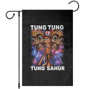 Tung Tung Sahur Italian Brainrot 4th Of July Meme Garden Flag TS14 Black Print Your Wear