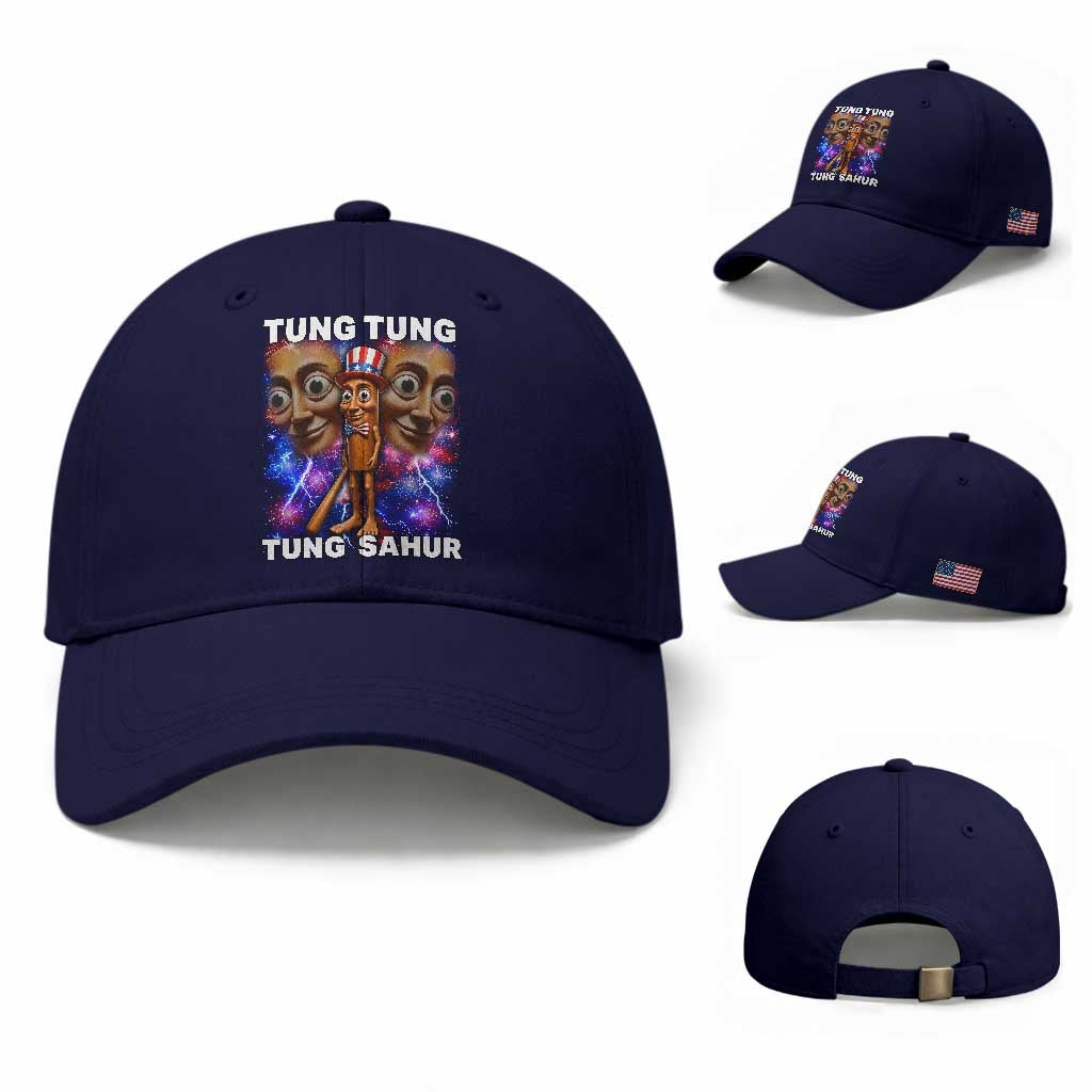 Tung Tung Sahur Italian Brainrot 4th Of July Meme Baseball Cap
