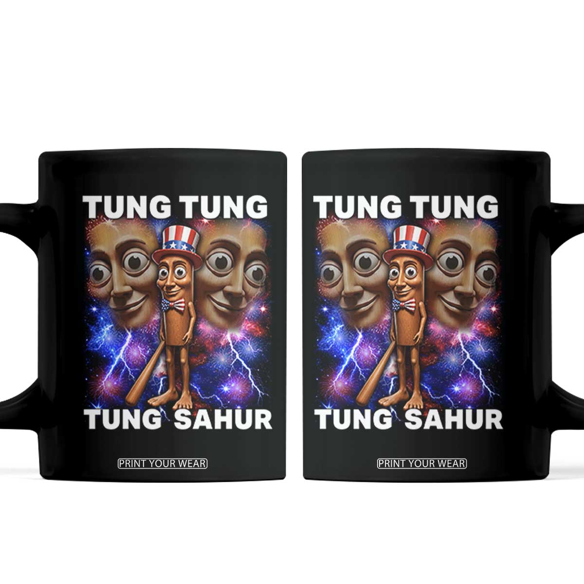 Tung Tung Sahur Italian Brainrot 4th Of July Meme Coffee Mug