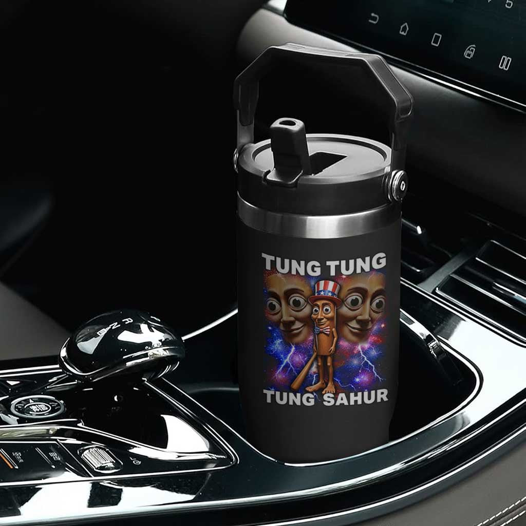 Tung Tung Sahur Italian Brainrot 4th Of July Meme Flip Straw Tumbler TS14 Print Your Wear