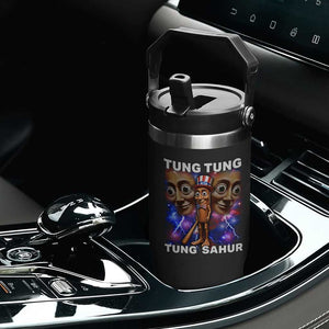 Tung Tung Sahur Italian Brainrot 4th Of July Meme Flip Straw Tumbler TS14 Print Your Wear