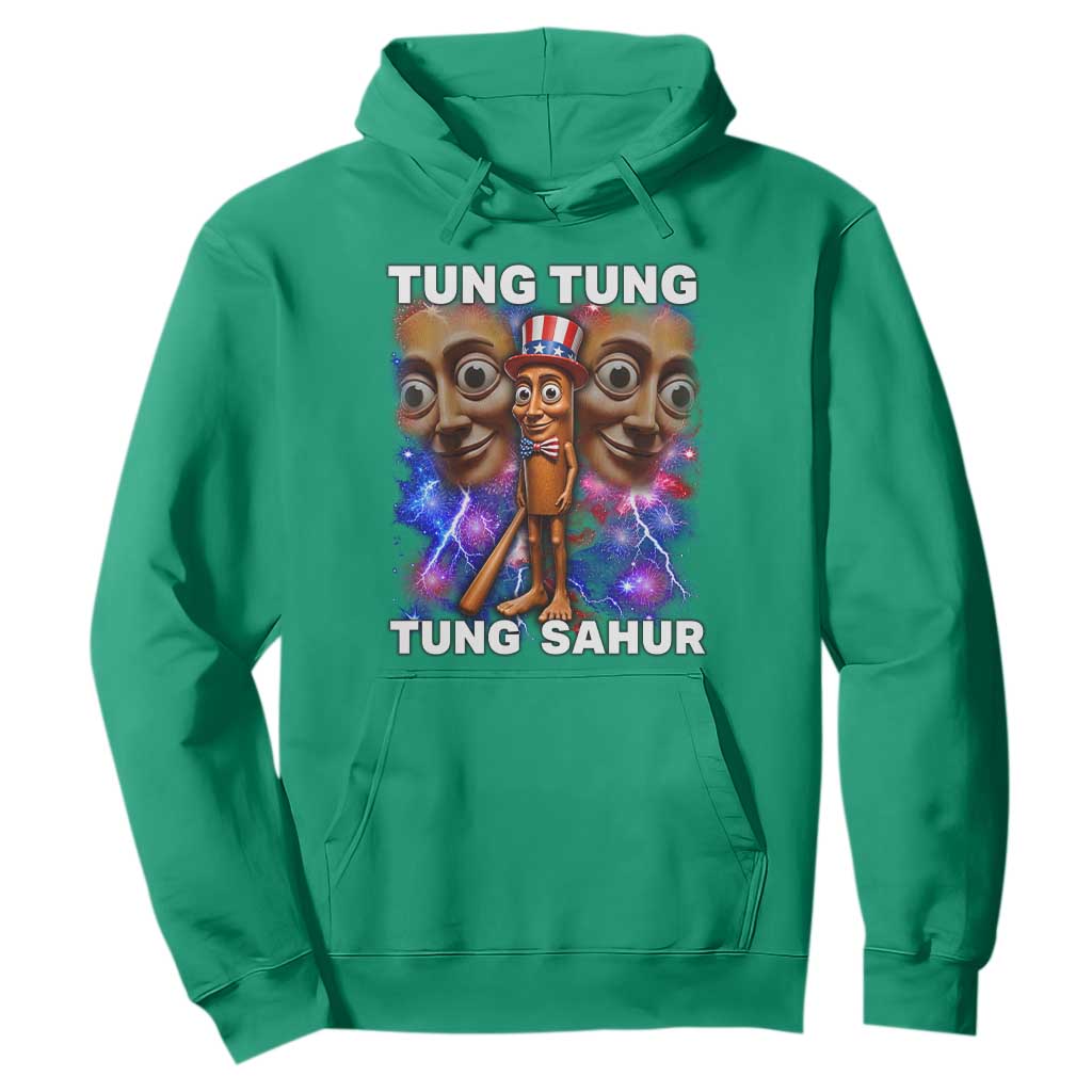 Tung Tung Sahur Italian Brainrot 4th Of July Meme Hoodie TS14 Irish Green Print Your Wear