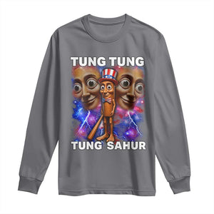 Tung Tung Sahur Italian Brainrot 4th Of July Meme Long Sleeve Shirt