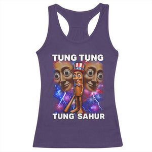 Tung Tung Sahur Italian Brainrot 4th Of July Meme Racerback Tank Top TS14 Purple Print Your Wear
