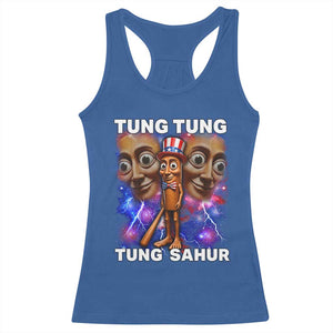 Tung Tung Sahur Italian Brainrot 4th Of July Meme Racerback Tank Top TS14 Royal Blue Print Your Wear