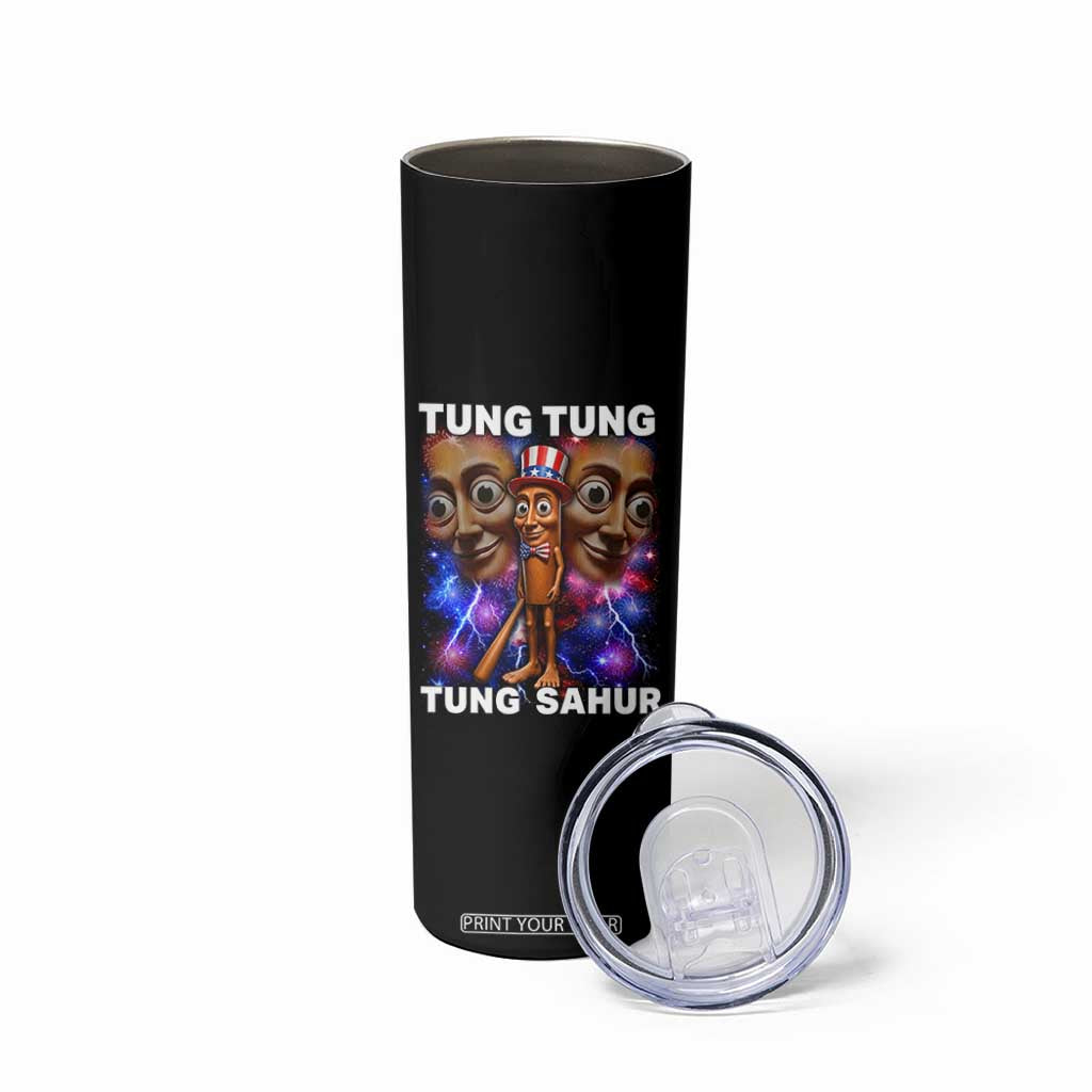 Tung Tung Sahur Italian Brainrot 4th Of July Meme Skinny Tumbler TS14 Print Your Wear