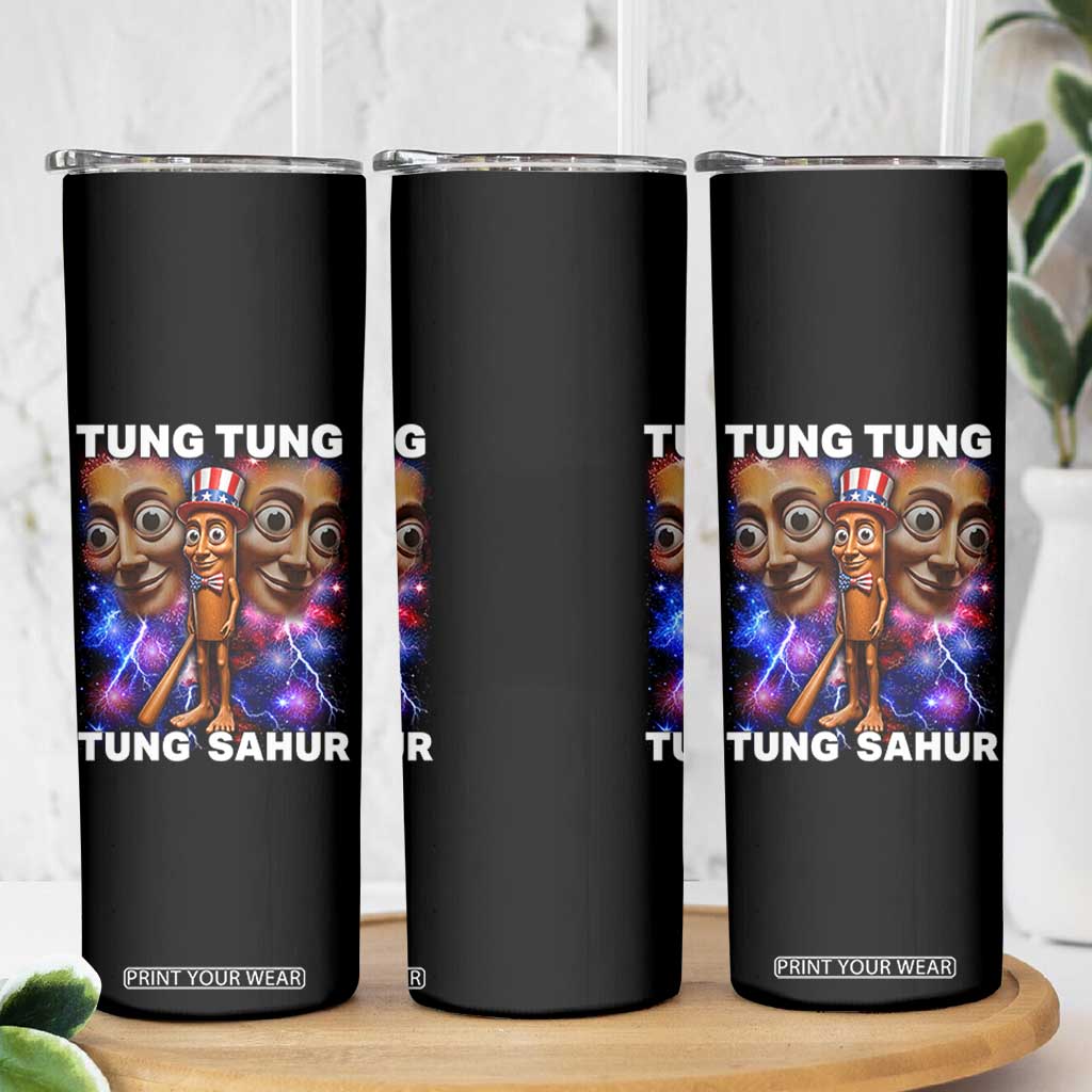 Tung Tung Sahur Italian Brainrot 4th Of July Meme Skinny Tumbler TS14 Print Your Wear