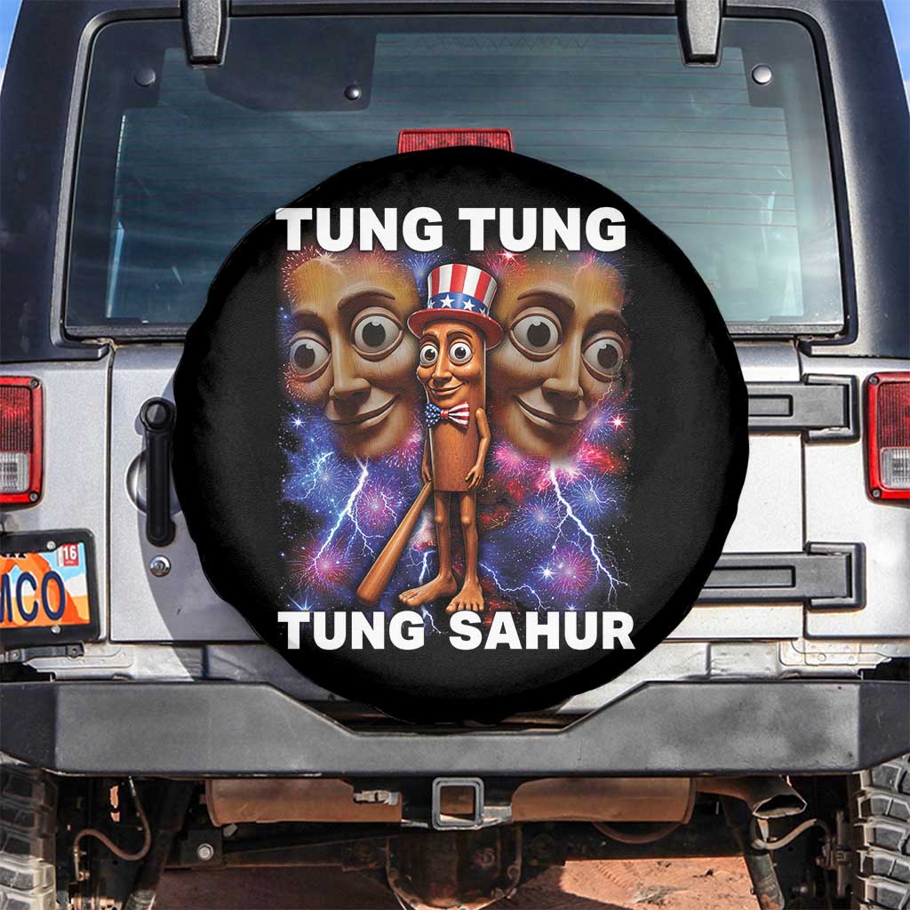 Tung Tung Sahur Italian Brainrot 4th Of July Meme Spare Tire Cover
